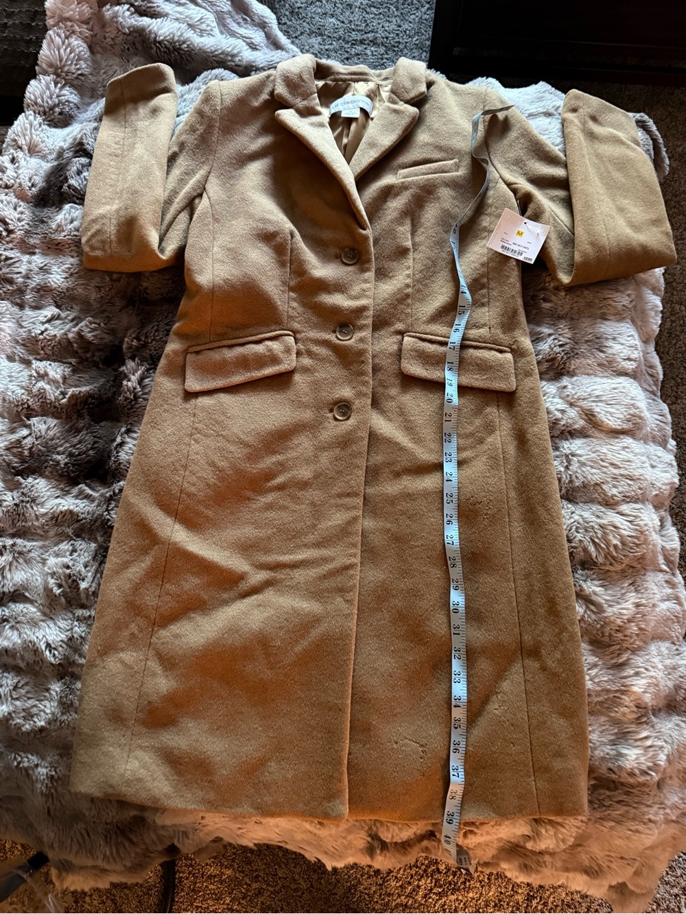 Liz Claiborne Camel Trench-Style Wool Coat